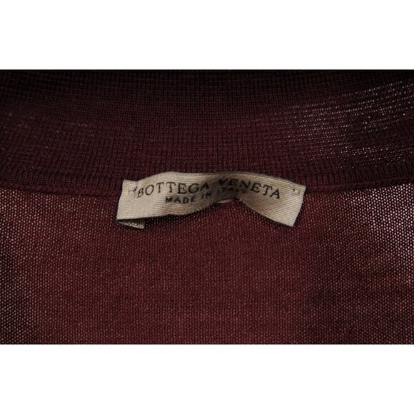 Bottega Veneta Men Long Sleeve Polo Sweater Size Large IT 50 Burgundy Red Wool - Picture 4 of 11